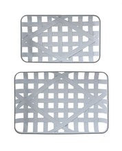 Load image into Gallery viewer, 20-1/4&quot;L x 13&quot;W &amp; 17&quot;L x 10&quot;W Metal Tobacco Baskets, White w/ Grey Trim, Set of 2